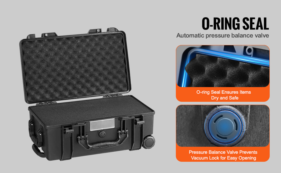 SucceBuy IP67 Weatherproof Hard Case Heavy Duty Protective Case w/ Pre-cut Foam and Handles for Travel Hunting Military Cameras