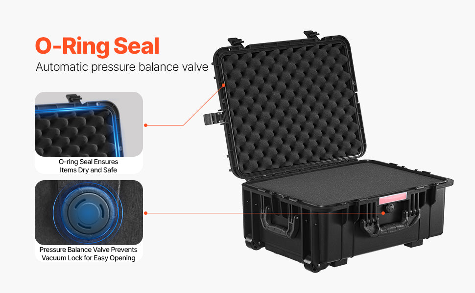 SucceBuy IP67 Weatherproof Hard Case Heavy Duty Protective Case w/ Pre-cut Foam and Handles for Travel Hunting Military Cameras