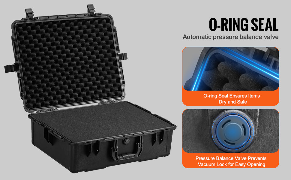 SucceBuy IP67 Weatherproof Hard Case Heavy Duty Protective Case w/ Pre-cut Foam and Handles for Travel Hunting Military Cameras