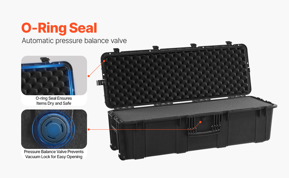 SucceBuy IP67 Weatherproof Hard Case Heavy Duty Protective Case w/ Pre-cut Foam and Handles for Travel Hunting Military Cameras
