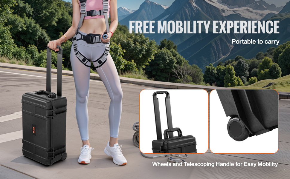 SucceBuy IP67 Weatherproof Hard Case Heavy Duty Protective Case w/ Pre-cut Foam and Handles for Travel Hunting Military Cameras
