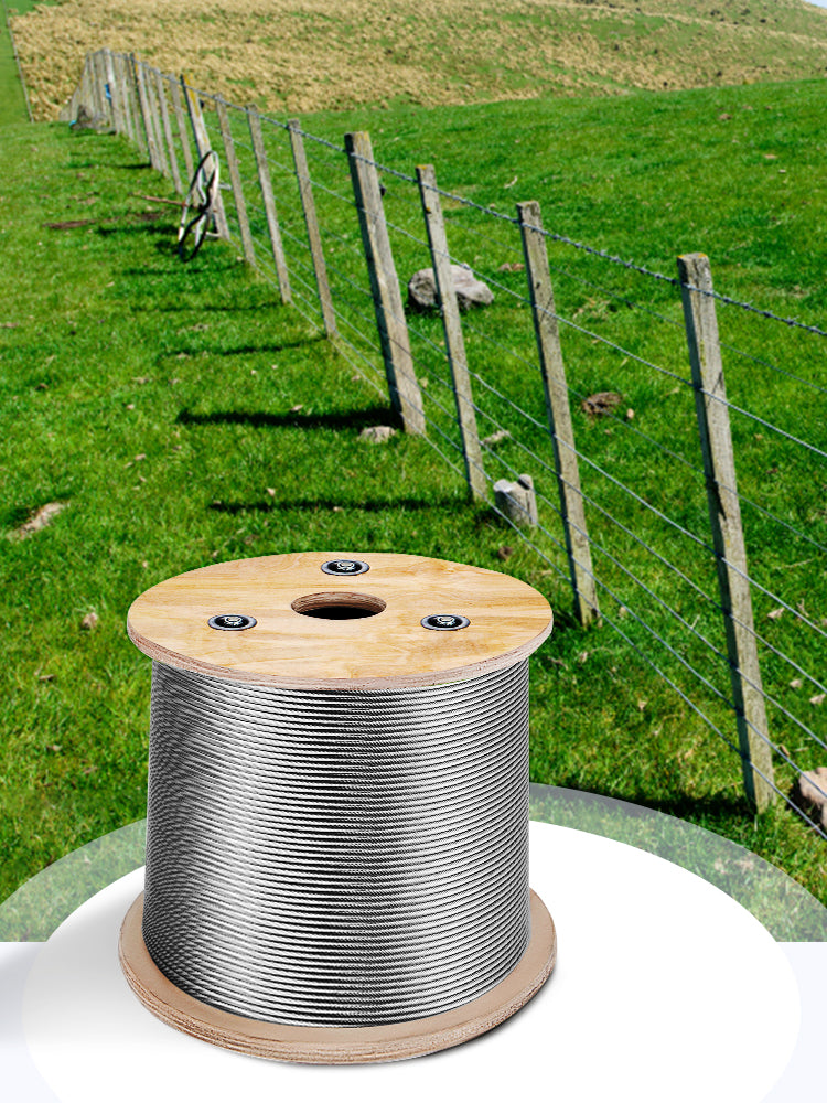 SucceBuy 152M/500Ft Wire Rope 316 Stainless Steel Strong Tension Soft Fishing Lifting Cable 7*7 Clothesline 1.5MM-3.2MM Diameter