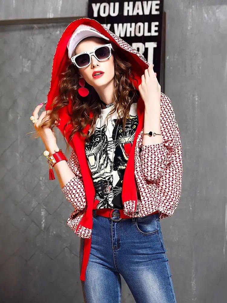 women oversized cropped hoodie jacket casual zip up lightweight spring fall outerwear - Beauty