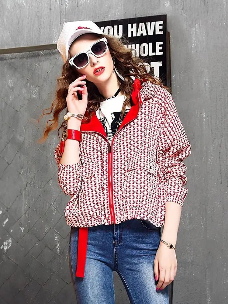women oversized cropped hoodie jacket casual zip up lightweight spring fall outerwear - Beauty
