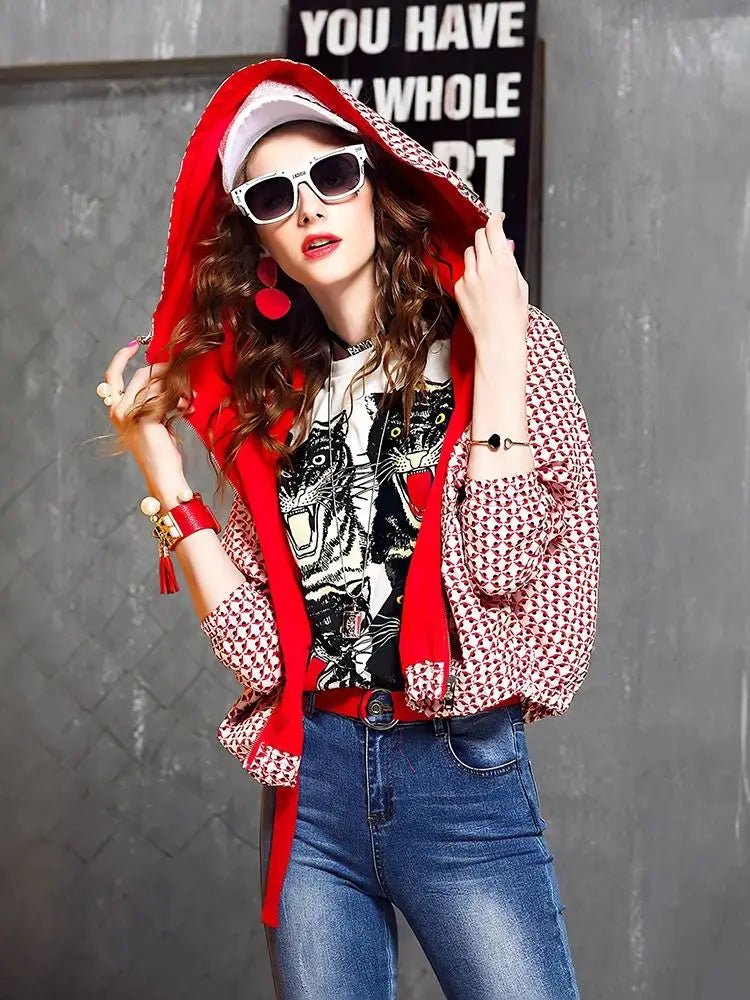 women oversized cropped hoodie jacket casual zip up lightweight spring fall outerwear - Beauty