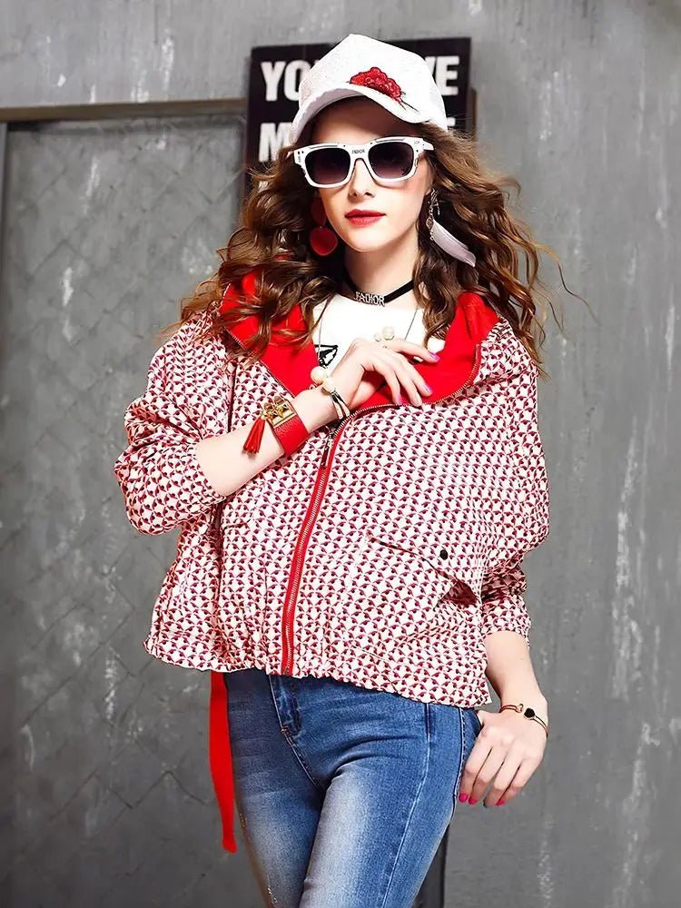 women oversized cropped hoodie jacket casual zip up lightweight spring fall outerwear - Beauty