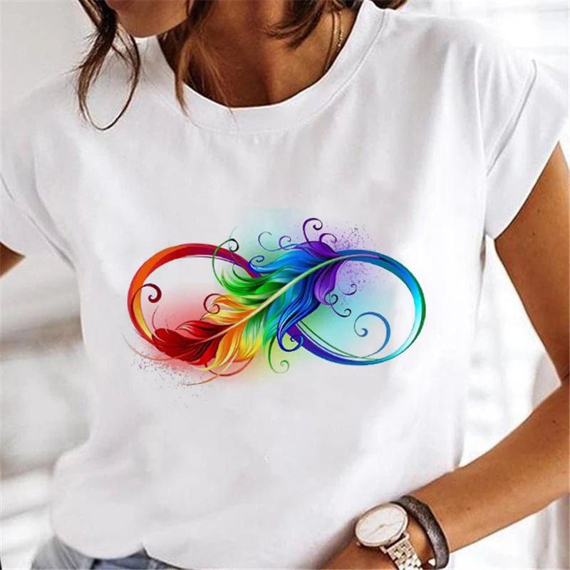 Women's Faion T - irts Cartoon Print Casual Comfortable Cotton Top for Spring Summer Autumn - Beauty