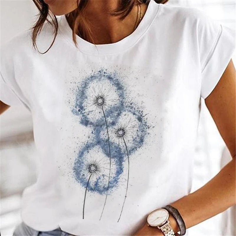 Women's Faion T - irts Cartoon Print Casual Comfortable Cotton Top for Spring Summer Autumn - Beauty