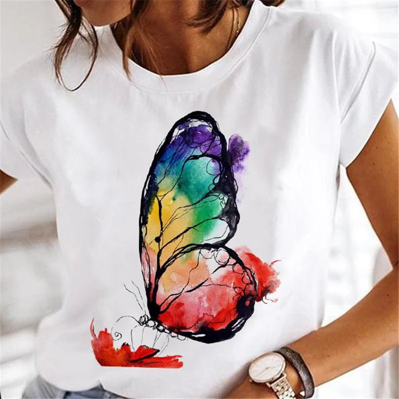 Women's Faion T - irts Cartoon Print Casual Comfortable Cotton Top for Spring Summer Autumn - Beauty