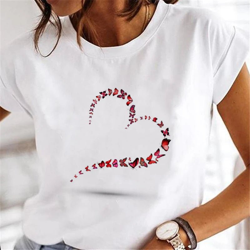 Women's Faion T - irts Cartoon Print Casual Comfortable Cotton Top for Spring Summer Autumn - Beauty