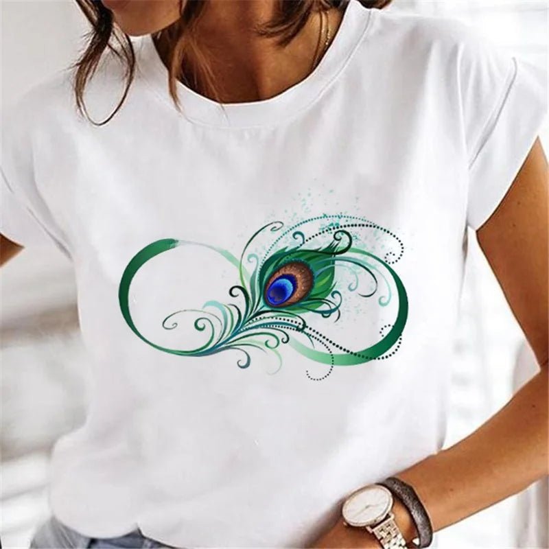 Women's Faion T - irts Cartoon Print Casual Comfortable Cotton Top for Spring Summer Autumn - Beauty
