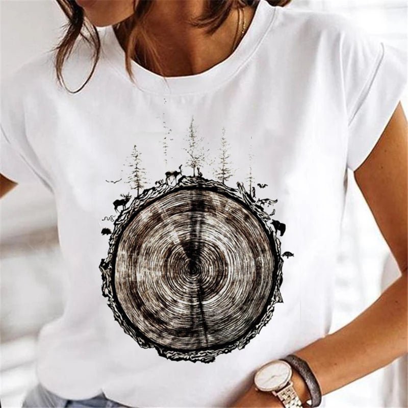 Women's Faion T - irts Cartoon Print Casual Comfortable Cotton Top for Spring Summer Autumn - Beauty