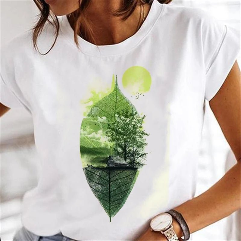 Women's Faion T - irts Cartoon Print Casual Comfortable Cotton Top for Spring Summer Autumn - Beauty