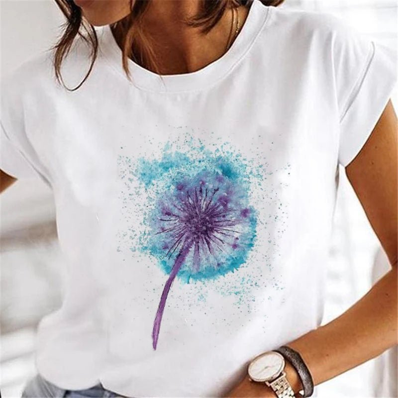 Women's Faion T - irts Cartoon Print Casual Comfortable Cotton Top for Spring Summer Autumn - Beauty