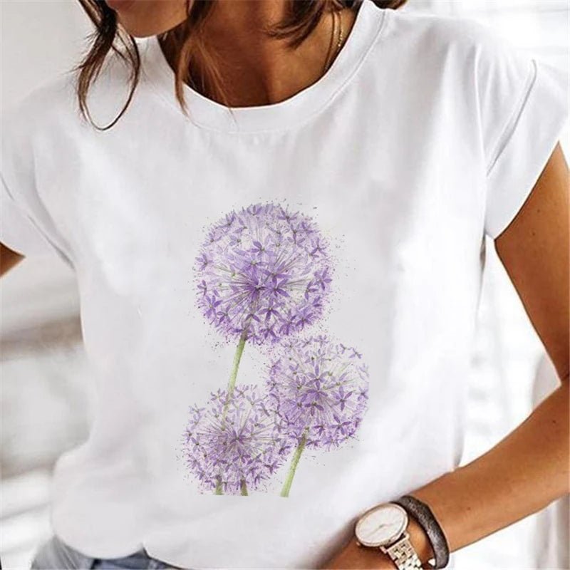 Women's Faion T - irts Cartoon Print Casual Comfortable Cotton Top for Spring Summer Autumn - Beauty