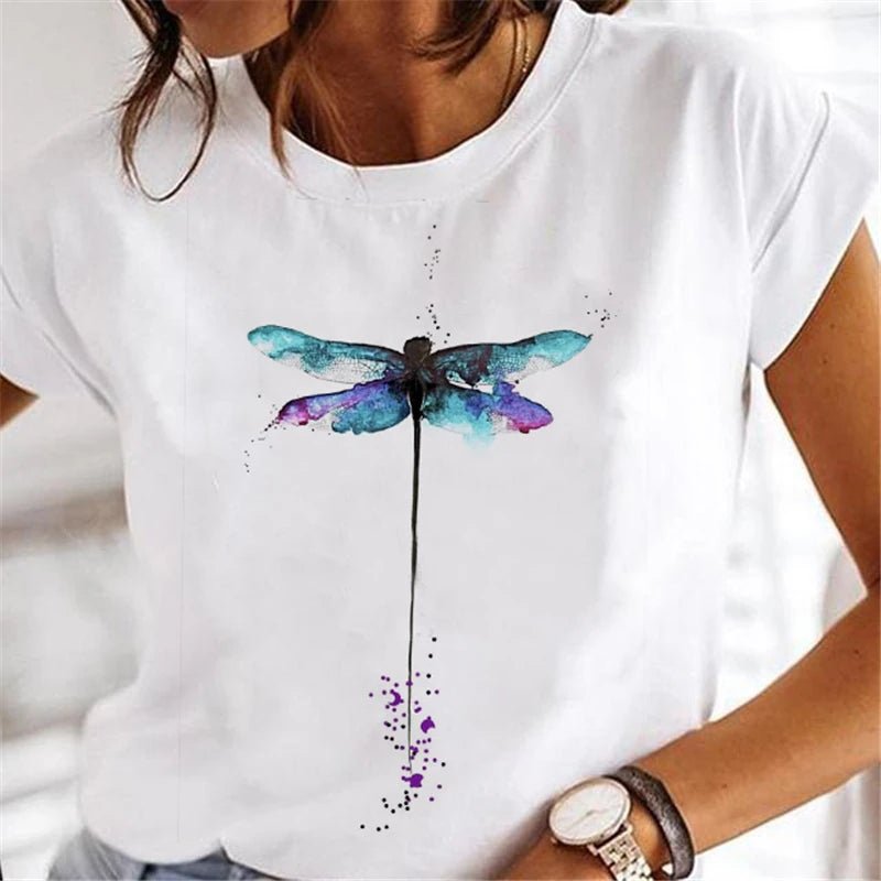 Women's Faion T - irts Cartoon Print Casual Comfortable Cotton Top for Spring Summer Autumn - Beauty