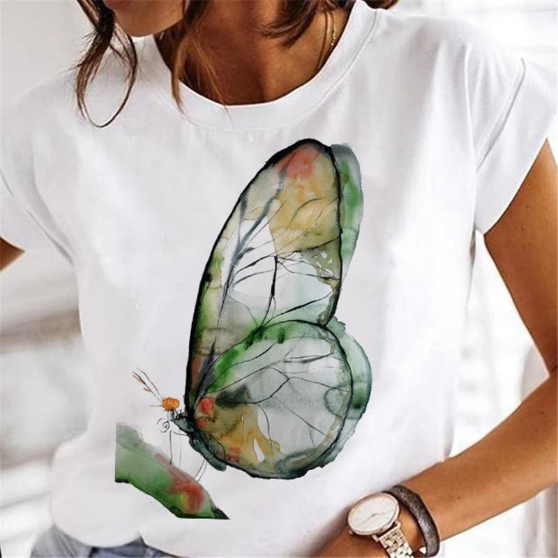 Women's Faion T - irts Cartoon Print Casual Comfortable Cotton Top for Spring Summer Autumn - Beauty