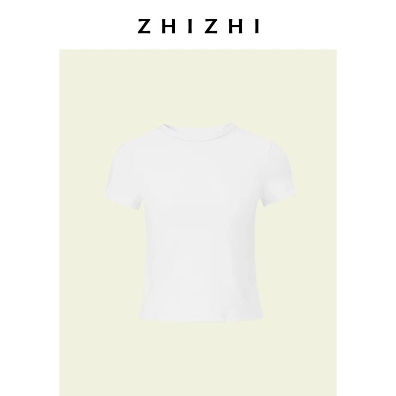 ZhiZhi Casual ort Sve T - irt Women's Slim Fit Color Top Classic Sle Cotton Blend round Ne Commute Faion - Beauty