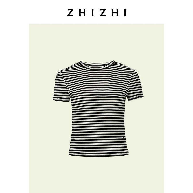ZhiZhi Casual ort Sve T - irt Women's Slim Fit Color Top Classic Sle Cotton Blend round Ne Commute Faion - Beauty