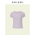 ZhiZhi Casual ort Sve T - irt Women's Slim Fit Color Top Classic Sle Cotton Blend round Ne Commute Faion - Beauty